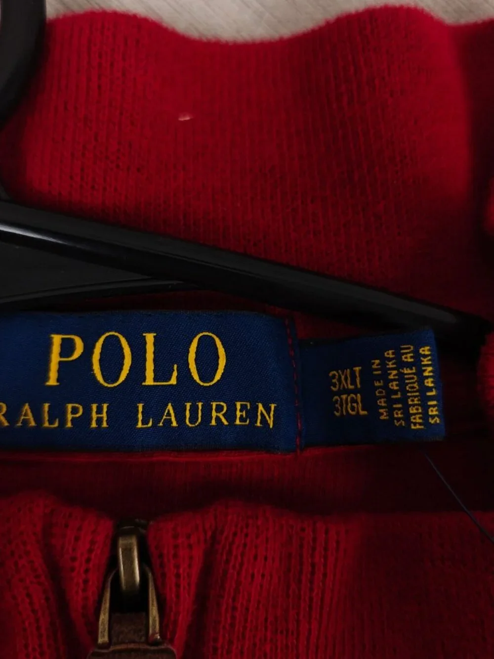 NWT Polo Ralph Lauren Men's Red Quarter-Zip Pullover Sweater Size 3XLT Cotton Kn